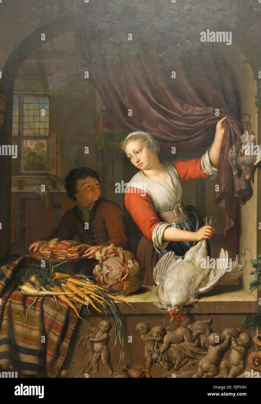 Willem van Mieris (1662-1747). Pittore dal nord dei Paesi Bassi. Il cuoco, 1715. Il museo del Louvre. Parigi. La Francia. Foto Stock
