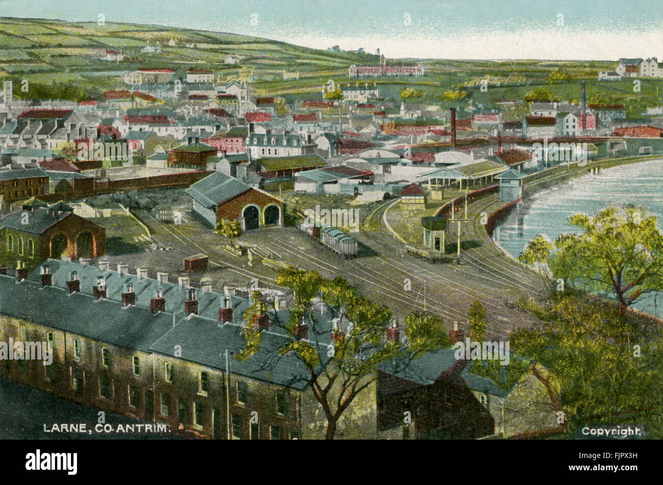 Larne, County Antrim, Irlanda del Nord. Cartolina Foto Stock