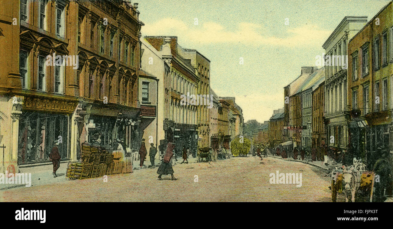 Main Street, Kilkenny, Irlanda. Cartolina, 1909 Foto Stock