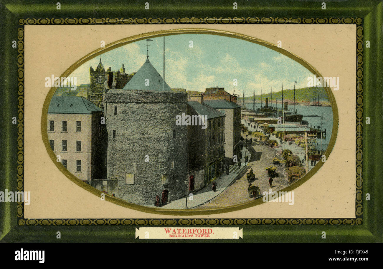 Torre di Reginald, Waterford, Irlanda. Cartolina Foto Stock