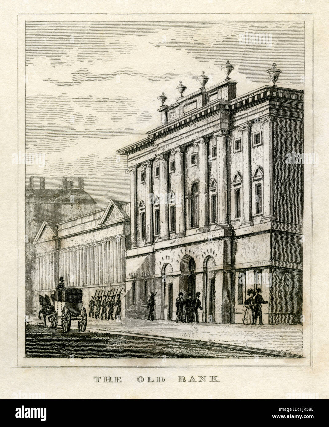 Fronte storico della Banca d'Inghilterra, Londra come progettato da G. Sampson Esq. e Sir R. Taylor. 1835 Foto Stock