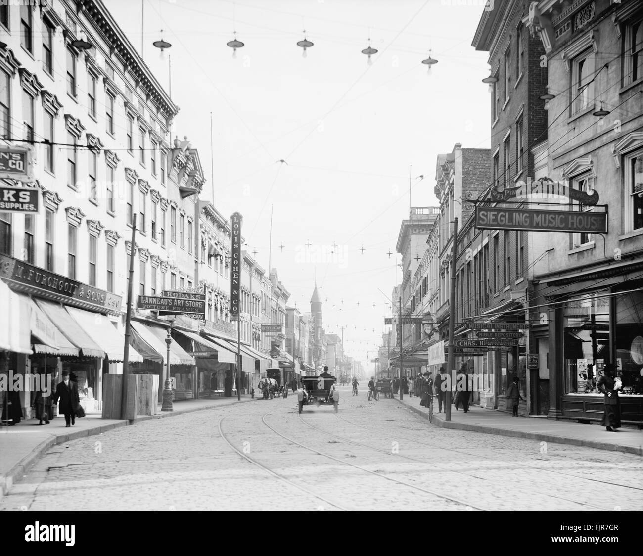 King Street guardando verso sud, Charleston, Carolina del Sud, Stati Uniti, circa 1910 Foto Stock