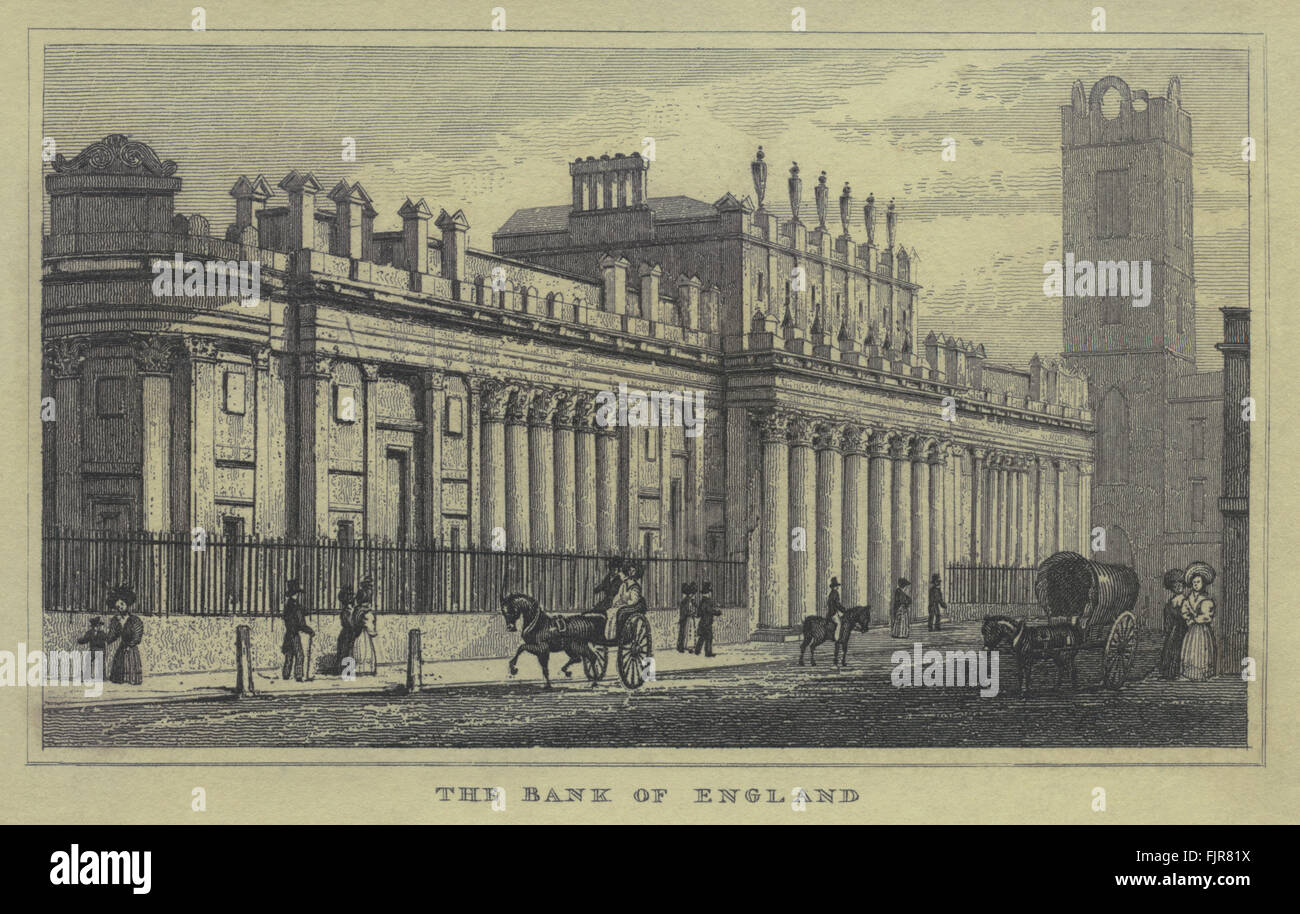 La Bank of England, 1835 - Londra storica Foto Stock