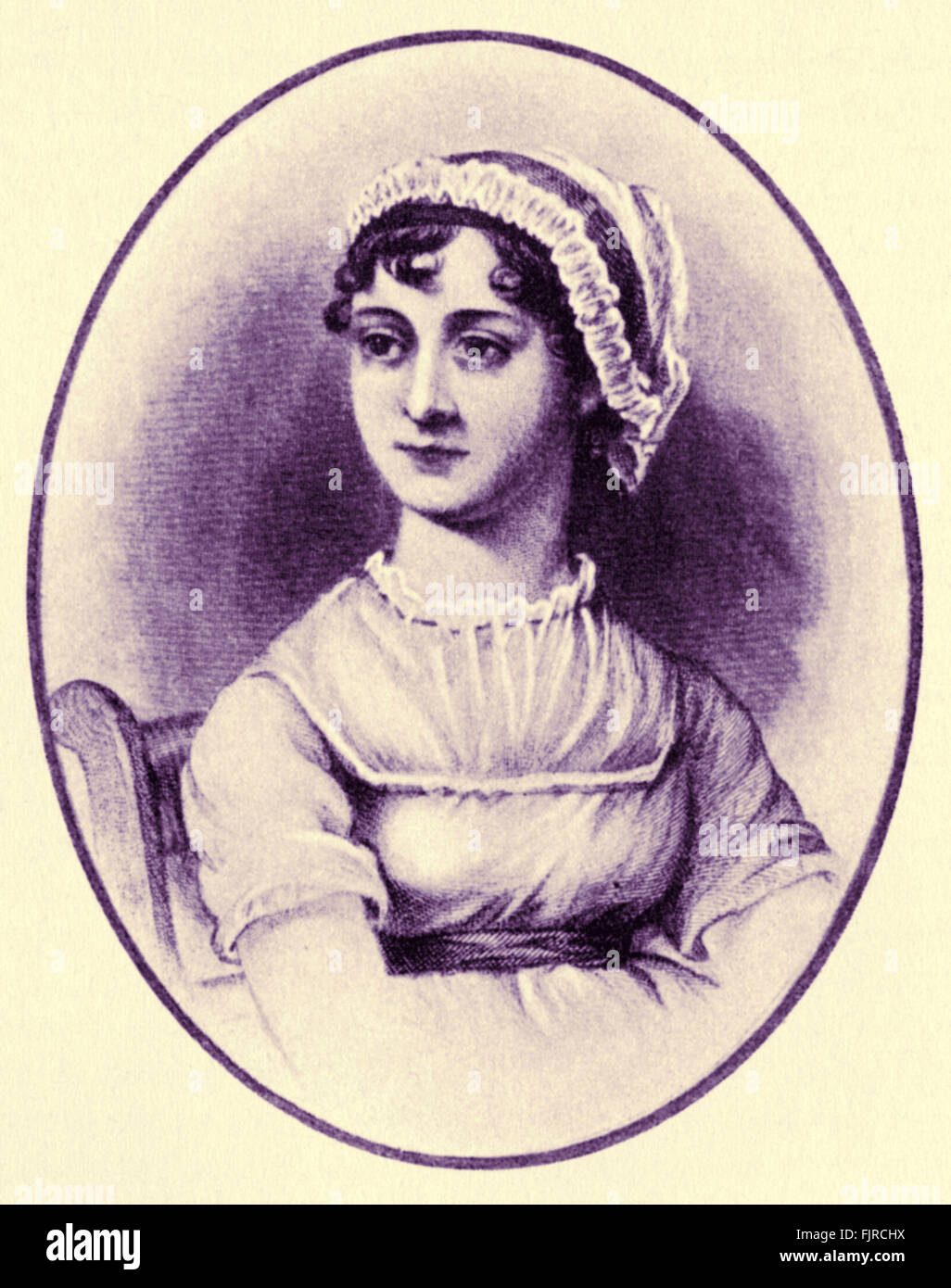 Jane Austen - Ritratto del romanziere inglese come una giovane donna 16 Dicembre 1775 - 18 luglio 1817. Foto Stock