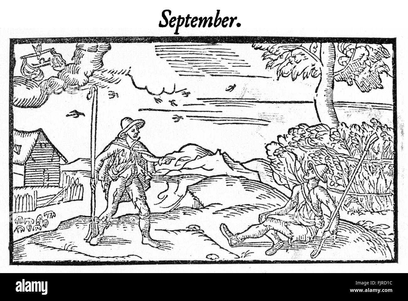 Il pastore 's calendario, Settembre 1597 da Edmund Spenser. Gli agricoltori. La calandra Shepheardes. ES: 1552? - 1599 Foto Stock