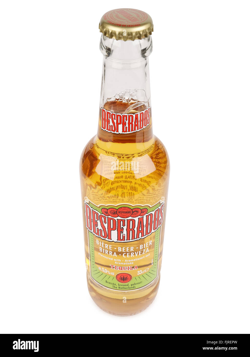 Desperados, lager aromatizzata con tequila è una famosa birra prodotta da Heineken. Foto Stock