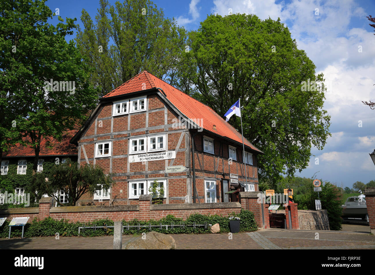 Museo di frontiera, Grenzlandmuseum, fiume Elba ciclabile Schnackenburg, Bassa Sassonia, Germania, Europa Foto Stock