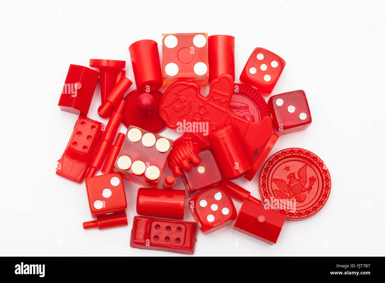 Pezzi del gioco rossi Foto Stock