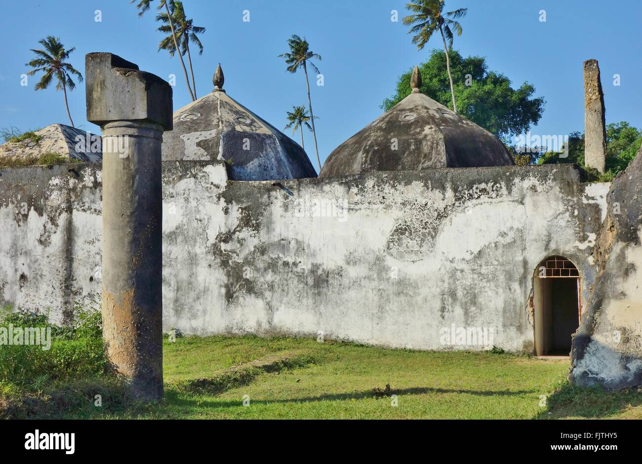 Le rovine storiche del palazzo Maruhubi sull isola di Zanzibar, Tanzania Foto Stock