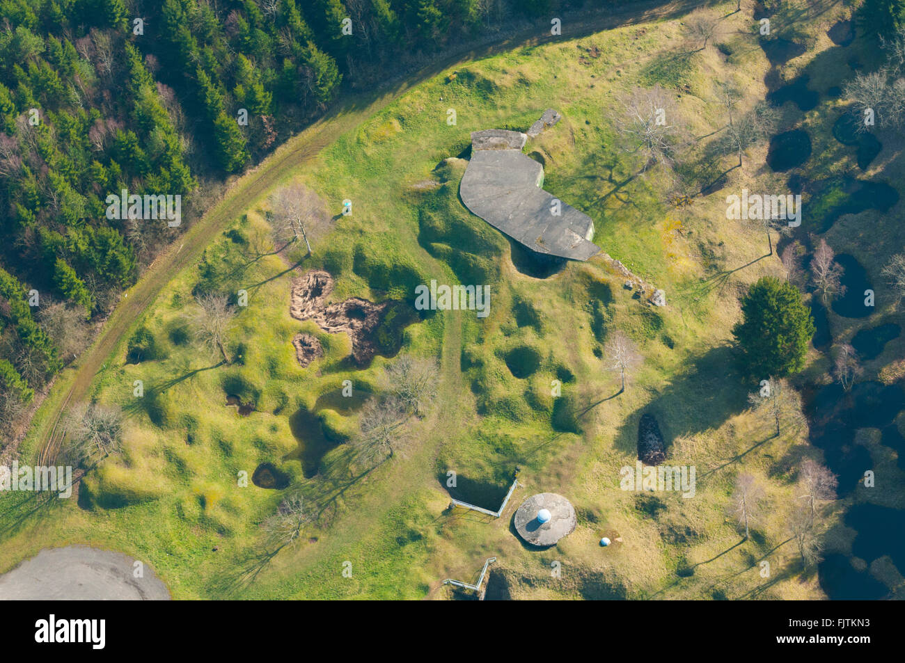 Mosa (55), Verdun, champs de Batailles de la 1ere guerre mondiale, Ouvrage de Froideterre (vue aerienne) // Francia, della Mosa (55) Foto Stock