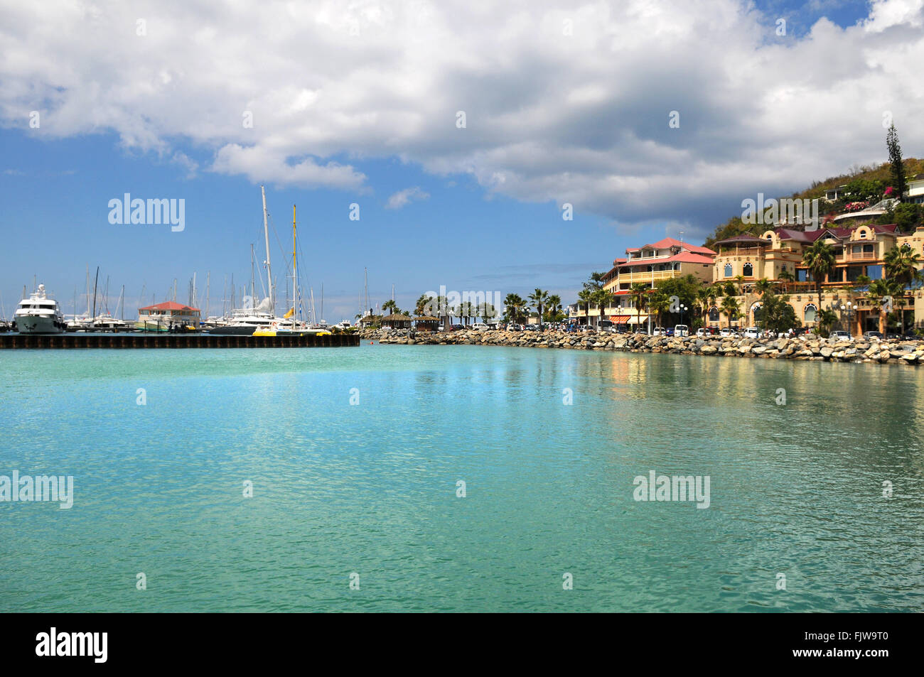 Vista dell'isola di Saint Martin nei Caraibi Foto Stock