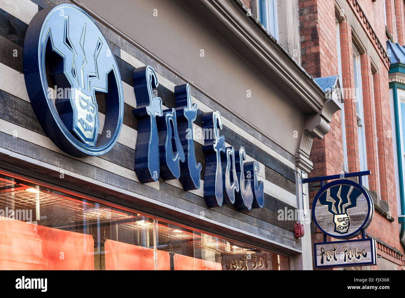 Faccia grassa shop segno. Nottingham, Inghilterra, Regno Unito Foto Stock