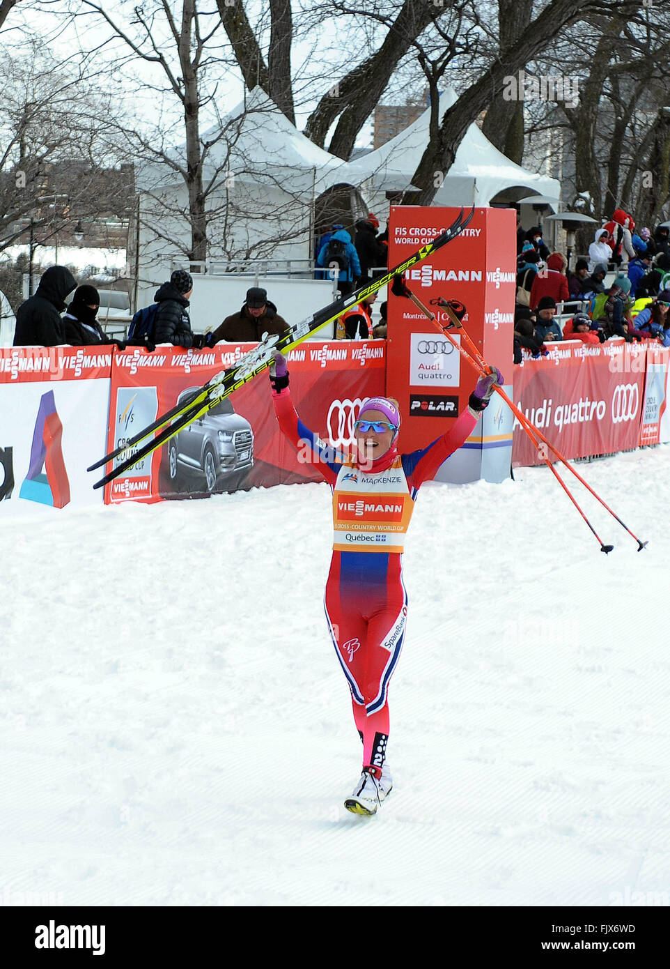 CANADA, Montreal, marzo 02.2016 Therese Johaug vincitore nella donna messa in Montréal .Tour di sci Canada 2016 Coppa del Mondo FIS. Massa 10.5 km femminile. Foto : KADRI MOHAMED / agenzia IMAGESPIC Foto Stock