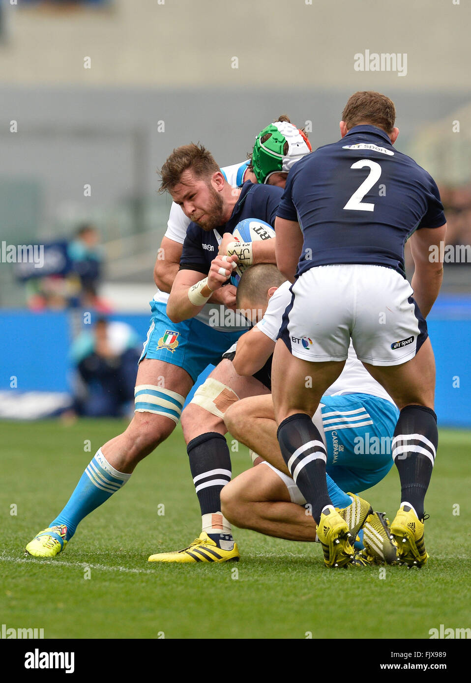 Italie-Rome ,Feb 27,2016 Ryan Wilson RBS Sei Nazioni di Rugby campionato, Italia v Scozia nello Stadio Olimpico di Roma, in febbraio 27, 2016 Da:Silvia Loré/agenzia imagespic Foto Stock