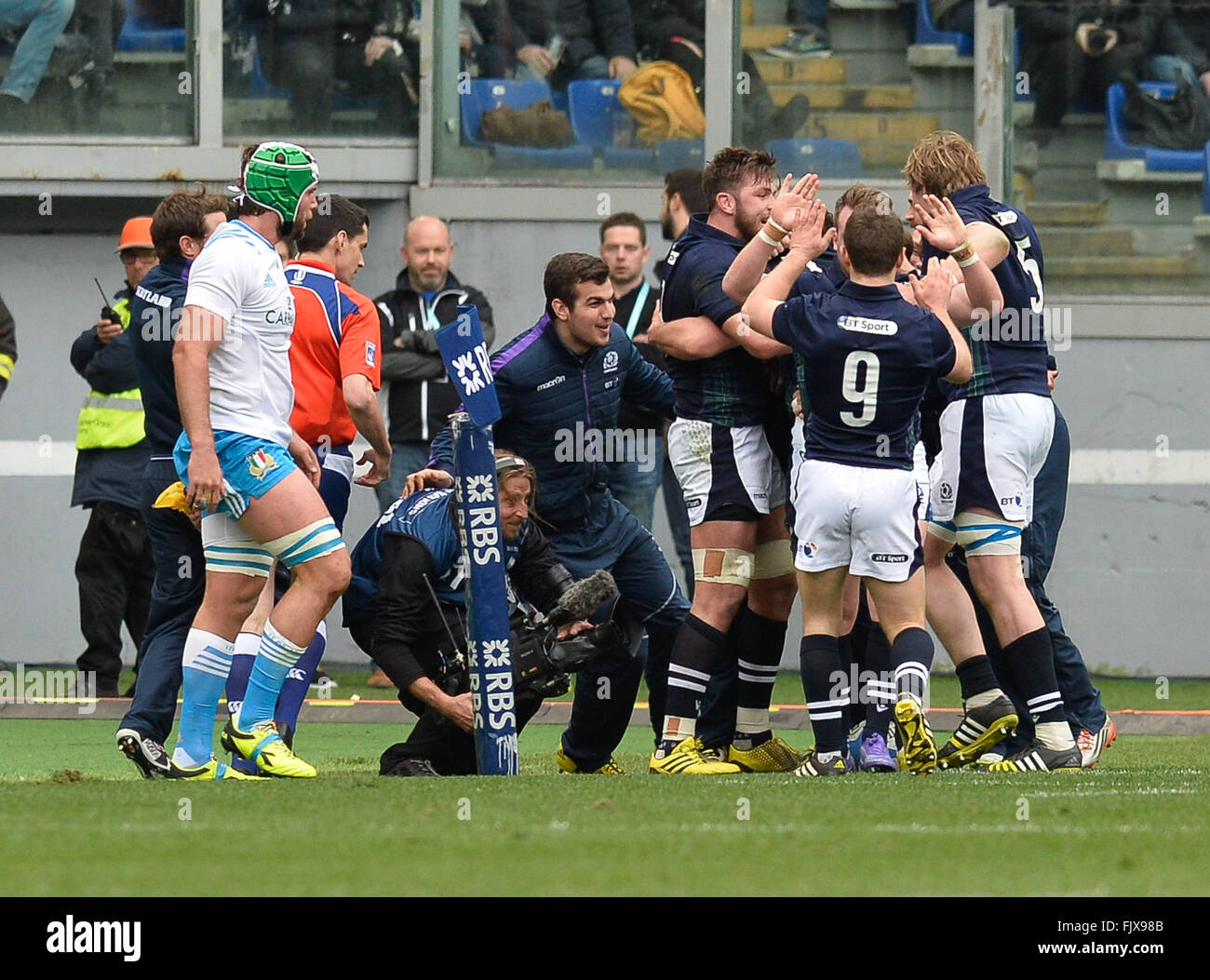 Italie-Rome ,Feb 27,2016 Obiettivo Scozia John Barclay RBS Sei Nazioni di Rugby campionato, Italia v Scozia nello Stadio Olimpico di Roma, in febbraio 27, 2016 Da:Silvia Loré/agenzia imagespic Foto Stock