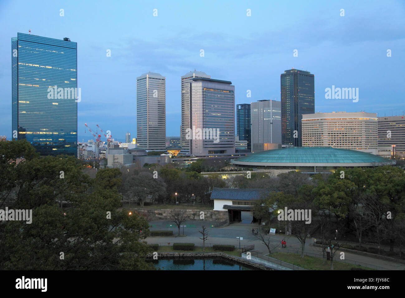 Giappone, Osaka Business Park, skyline, grattacieli, Foto Stock