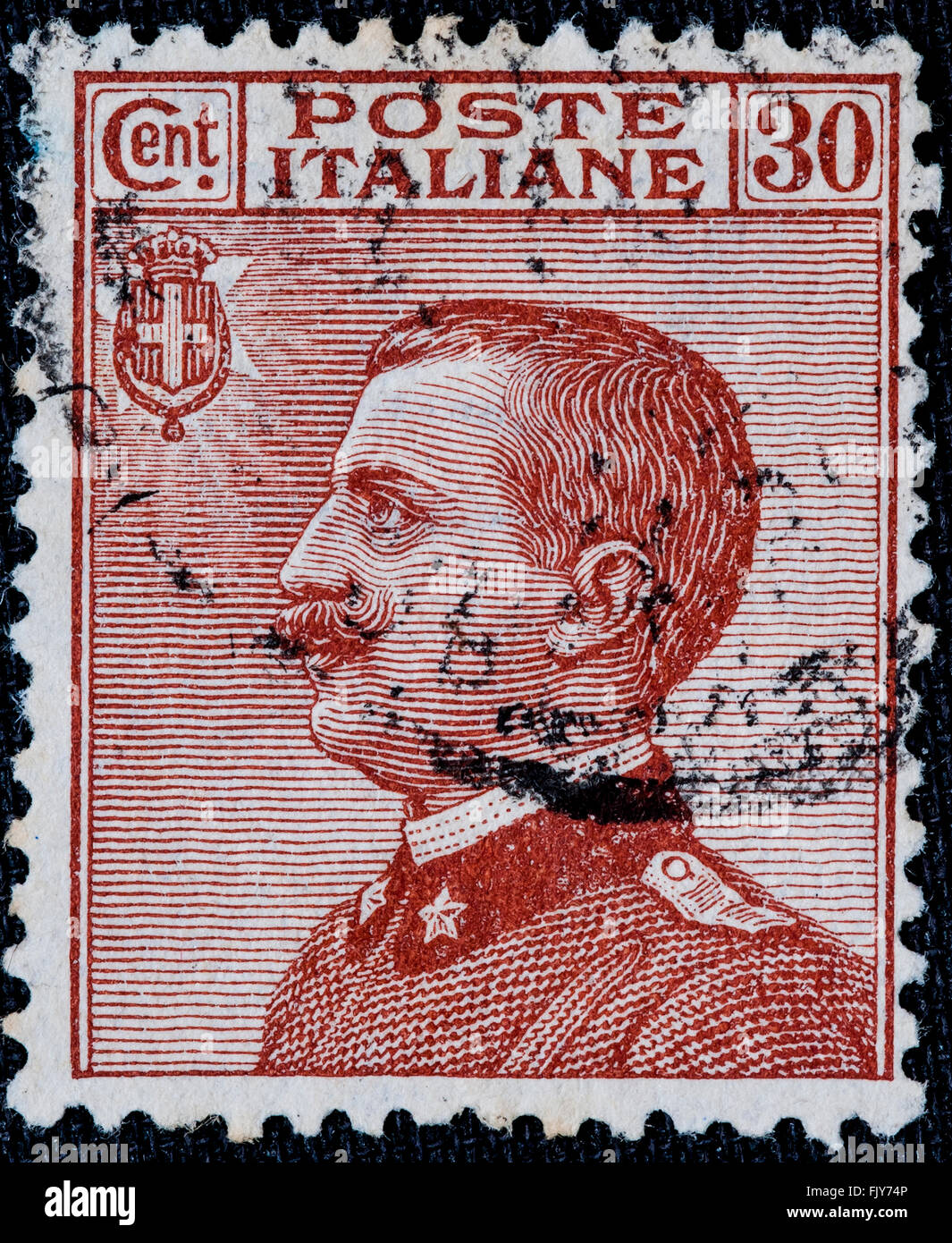 1916 - vecchi francobolli usati del Regno d'Italia il Re Vittorio Emanuele  III - 30 c Foto stock - Alamy