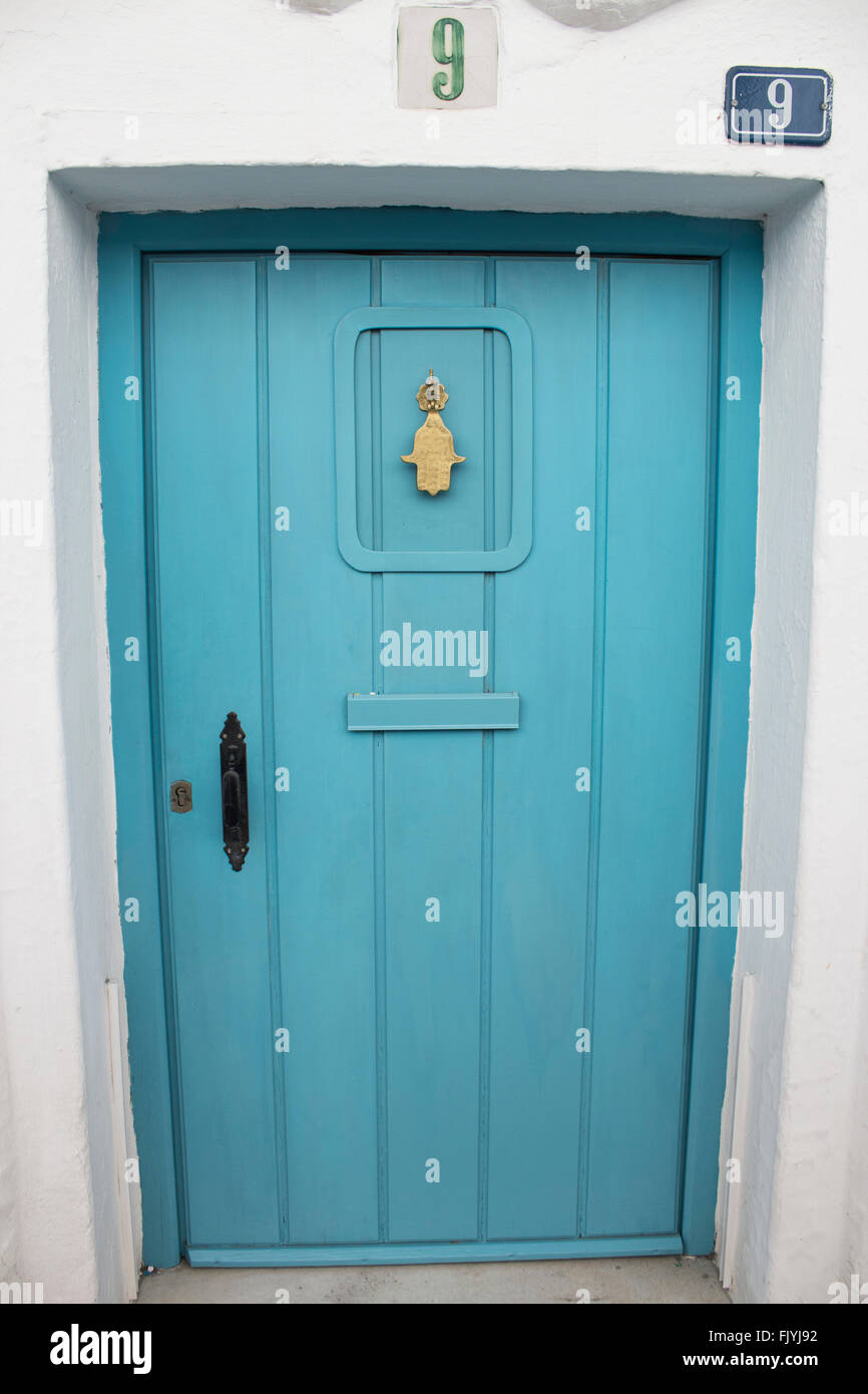 Porta respingente in forma di mani di Fatima Foto Stock