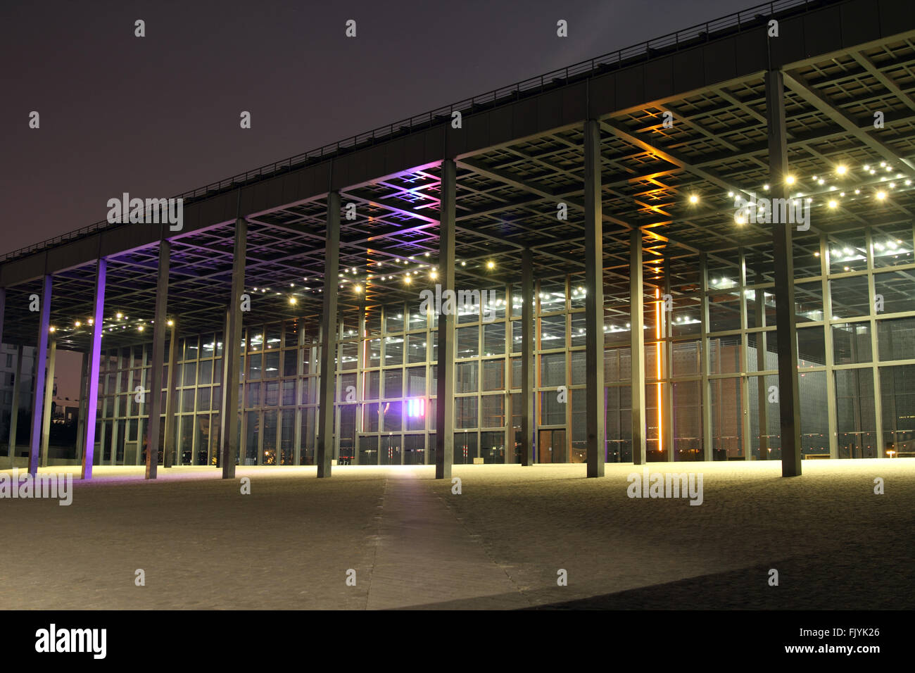 Nantes courthouse di notte (Francia) Foto Stock