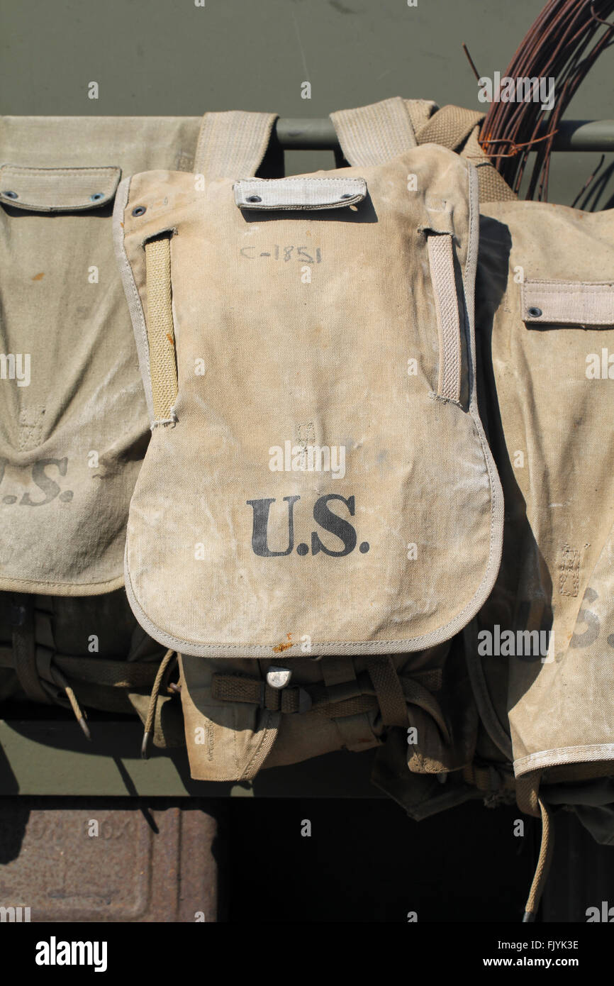 Vecchia borsa di esercito degli Stati Uniti Foto Stock