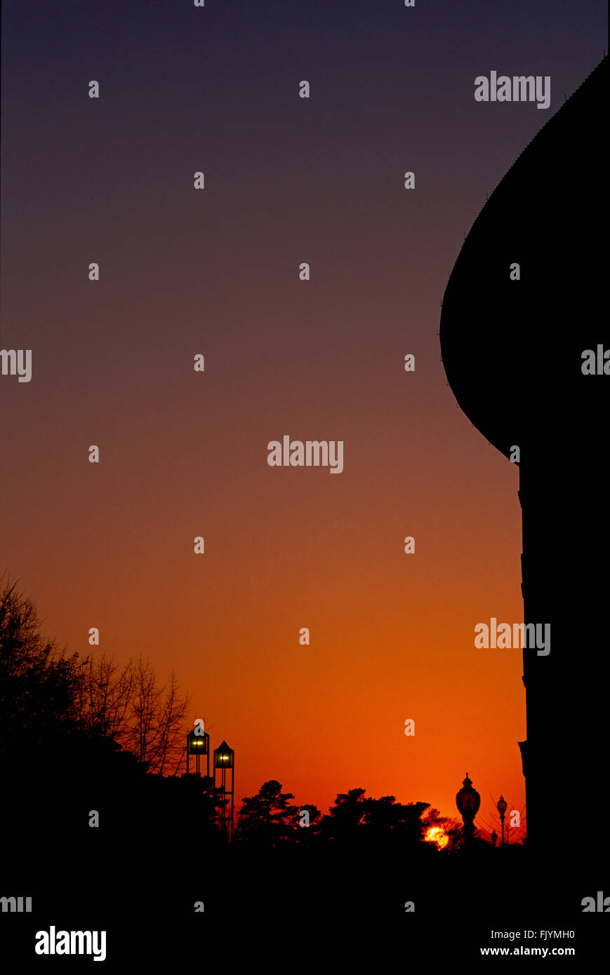 Un tramonto a Emory University in Atlanta. Foto Stock