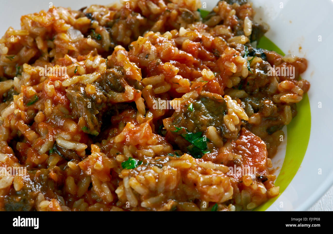 Skoudehkaris - riso ricetta dal Gibuti.cucina africana Foto stock - Alamy