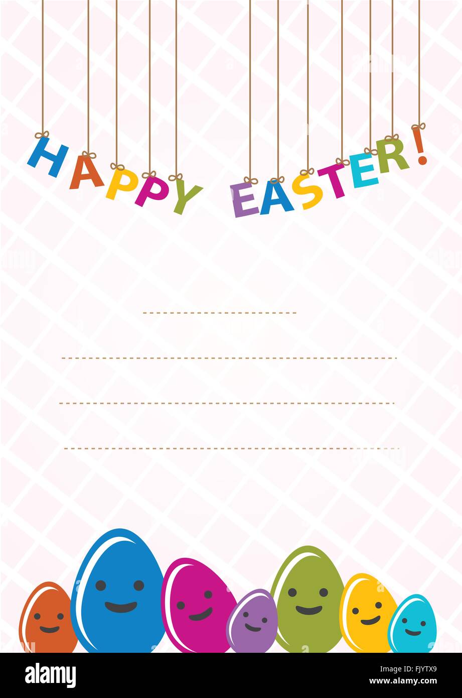 Felice colorati Easter Card Illustrazione Vettoriale