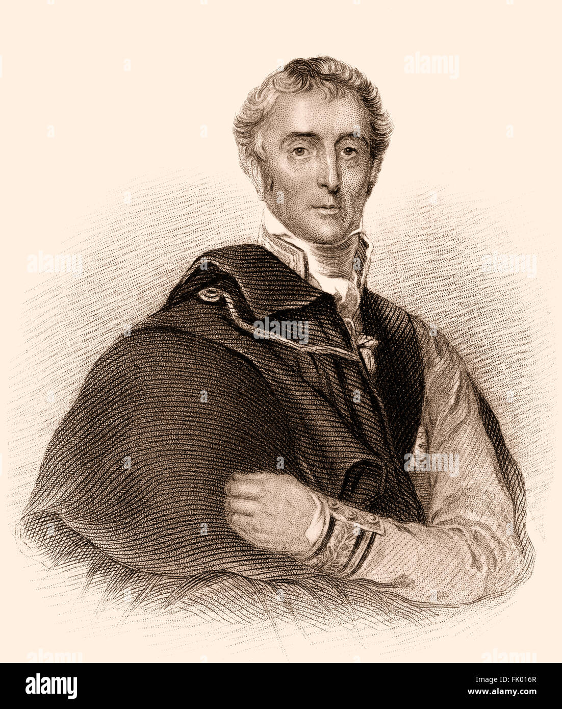 Arthur Wellesley, primo duca di Wellington, 1769-1852, maresciallo di campo e un militare inglese leader, il ministro degli esteri e il primo min Foto Stock