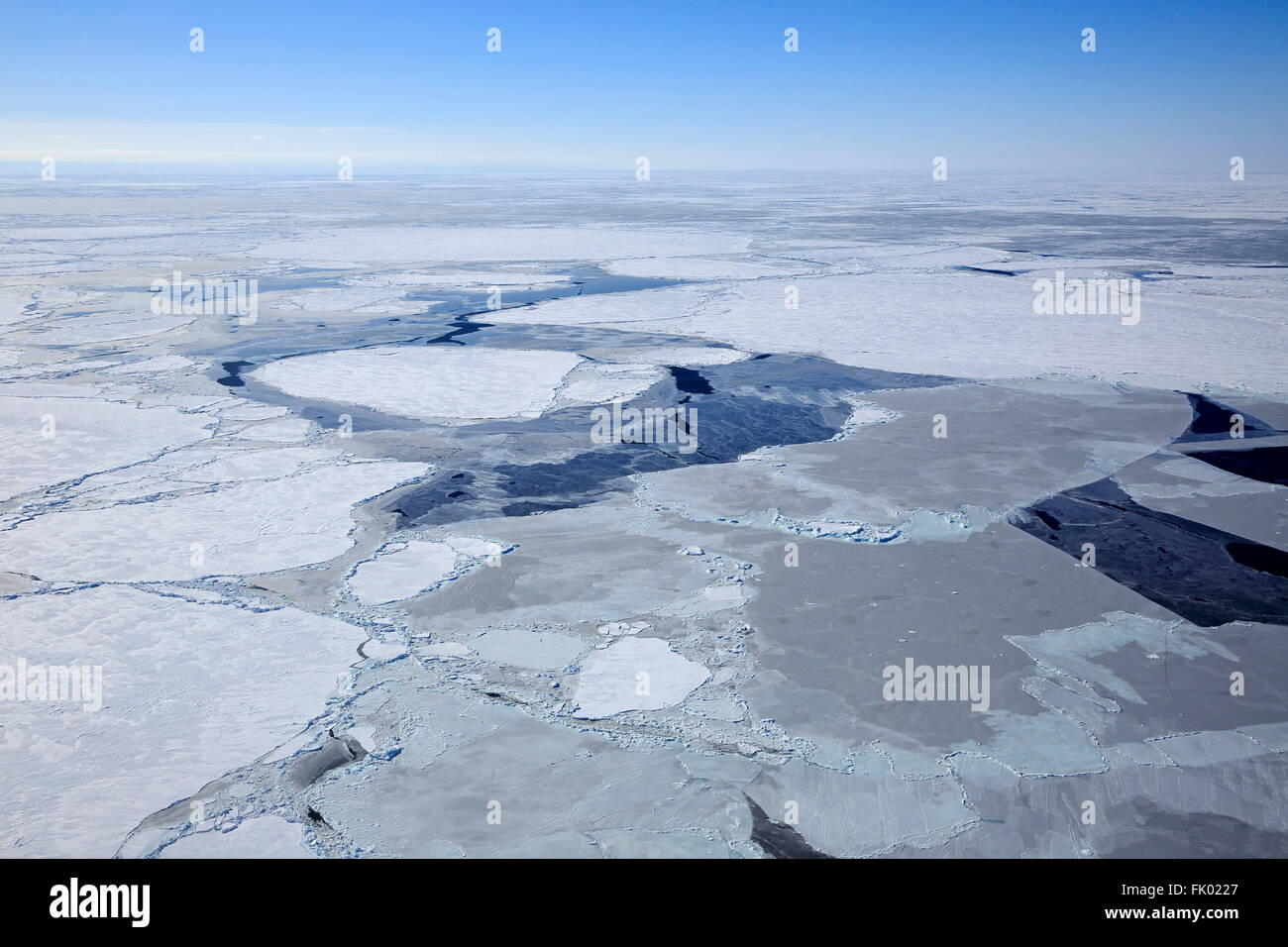 Pack di ghiaccio in inverno, le isole della Maddalena, golfo di St Lawrence, Quebec, Canada, America del Nord Foto Stock