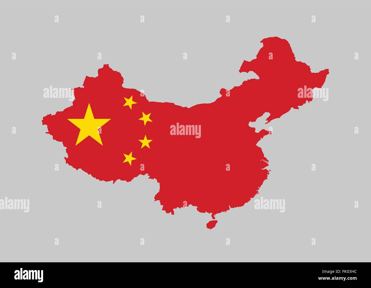 Mappa di bandiera Cina Illustrazione Vettoriale