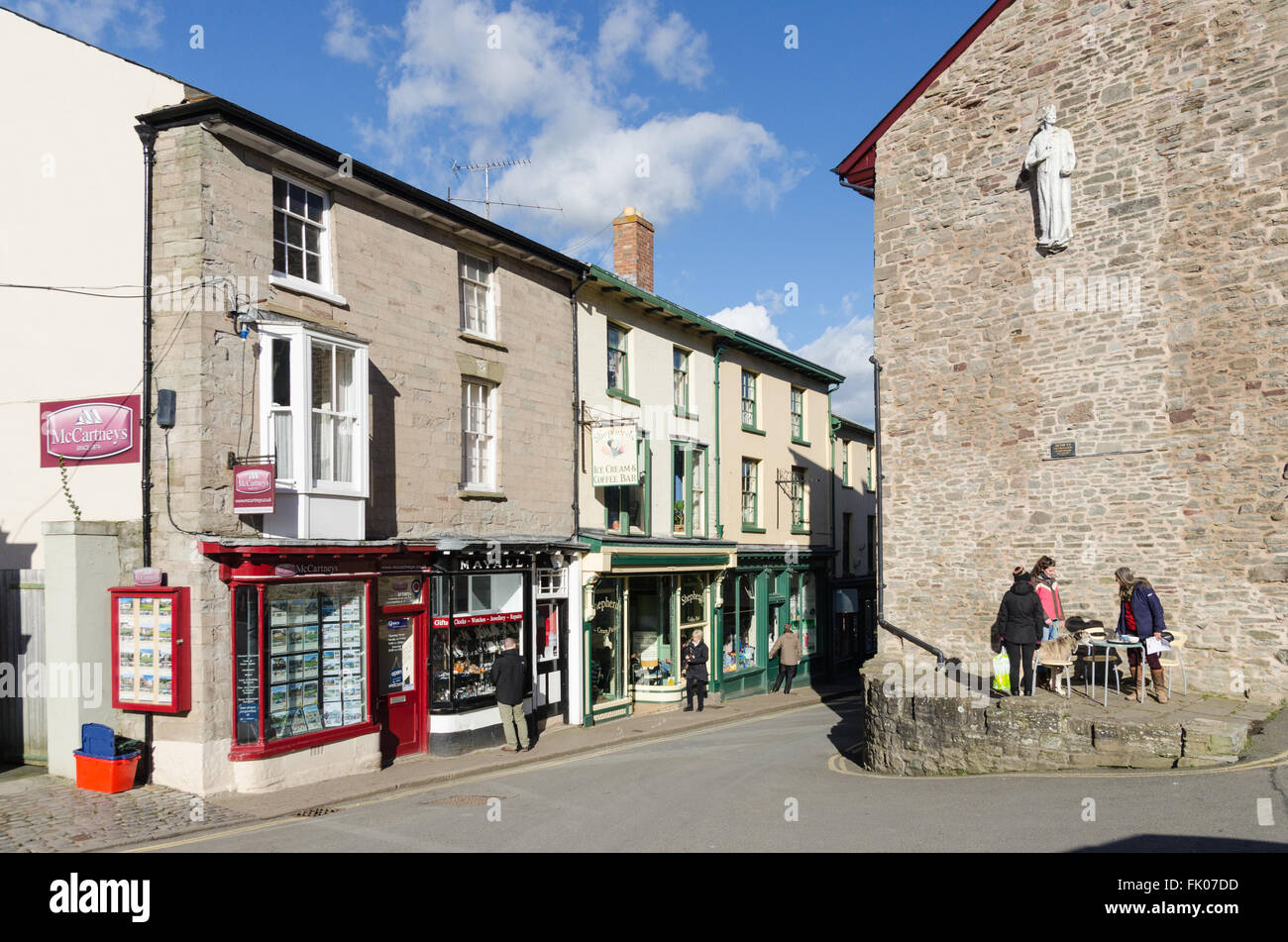 Castle Street in Hay-on-Wye Foto Stock