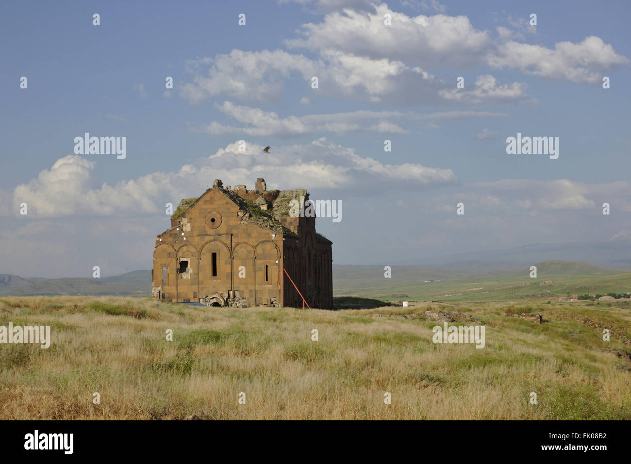 Cattedrale in rovina di Ani, capitale medievale del Regno armeno, Anatolia Orientale, Turchia Foto Stock
