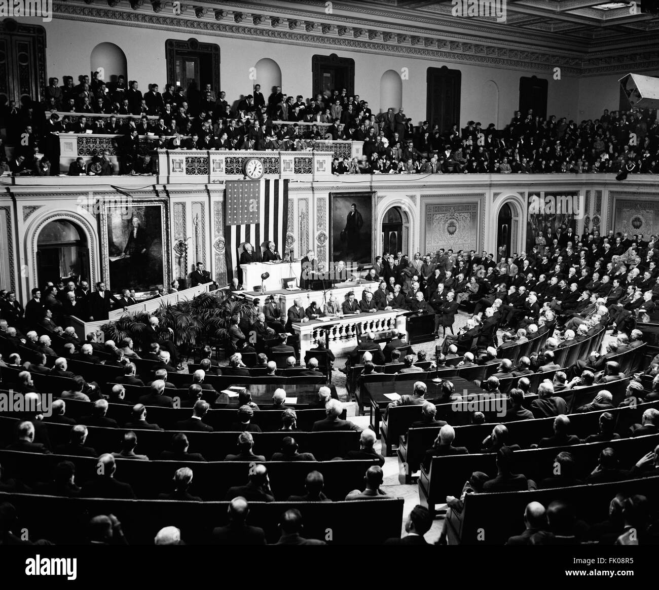 STATI UNITI Il Presidente Franklin Roosevelt si è rivolto al 74th° Congresso, Washington DC, USA, 4 gennaio 1935 Foto Stock