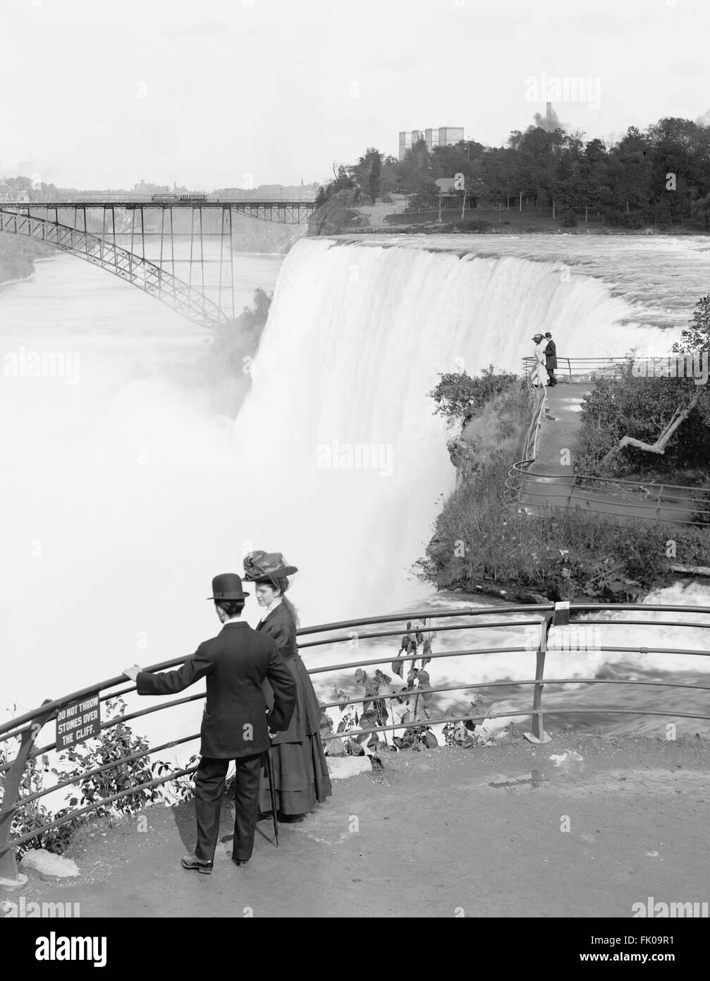 Cascate Americane da Goat Island, Niagara Falls, New York, USA, circa 1908 Foto Stock