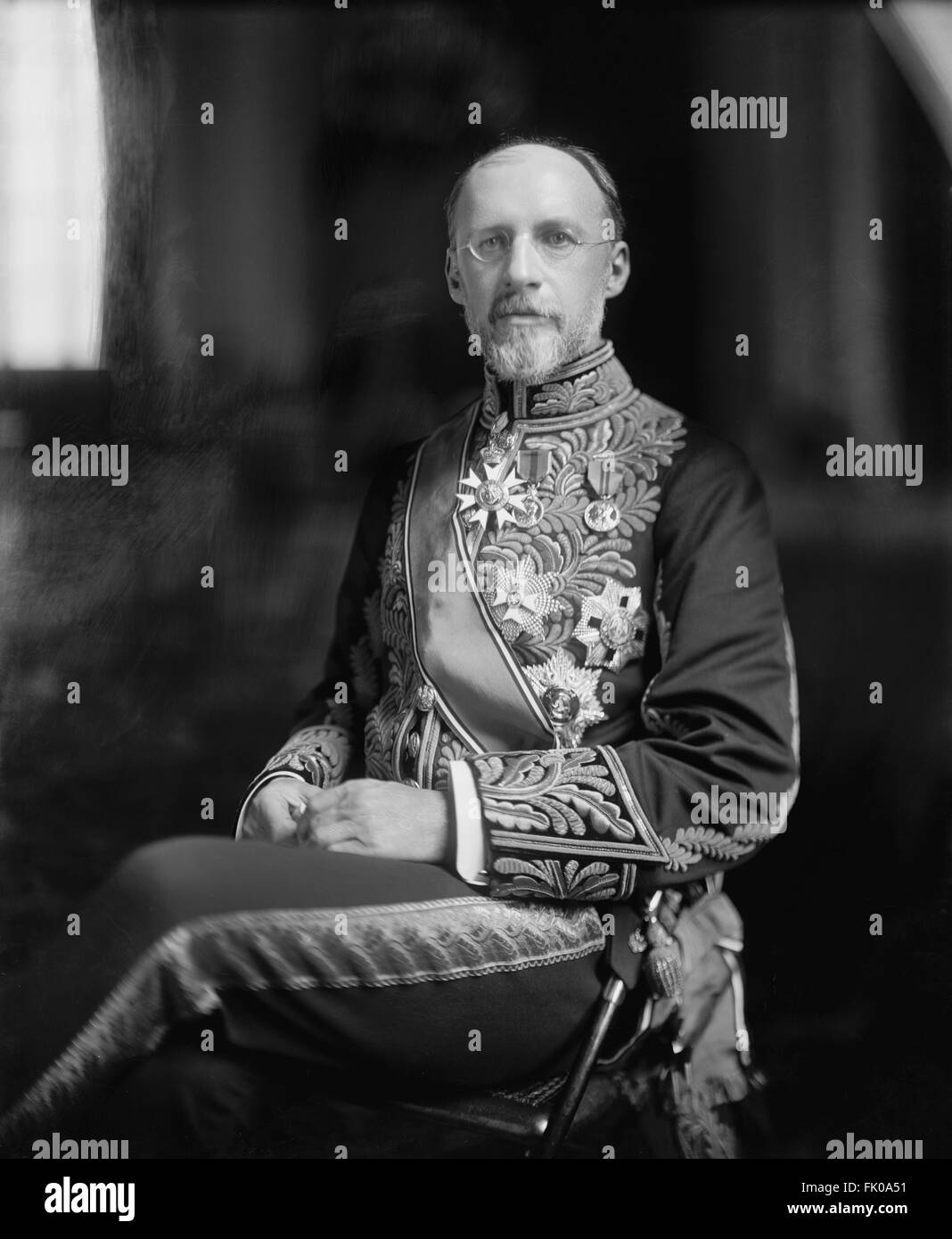 Sir Cecil Spring-Rice (1859-1918), Diplomat britannico e Ambasciatore britannico negli Stati Uniti 1912-1918, ritratto seduto, Harris & Ewing, 1912 Foto Stock
