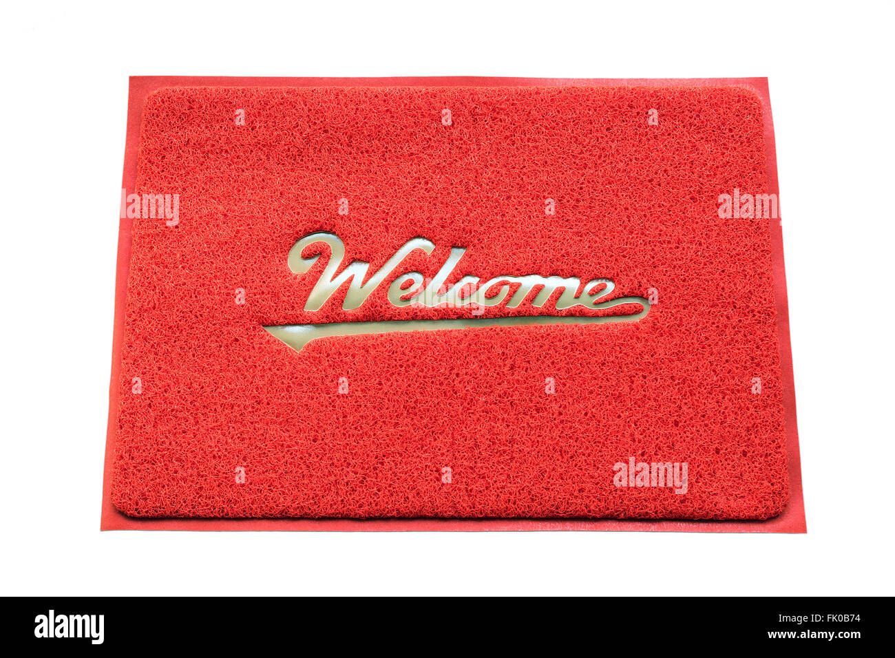 Benvenuto capet porta isolata su sfondo bianco. Foto Stock