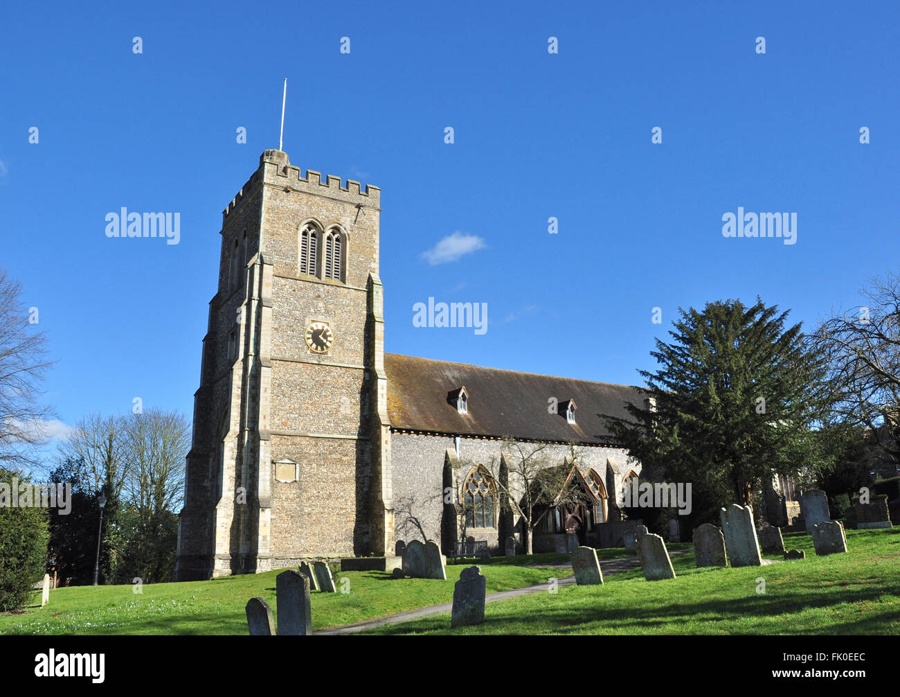 Chiesa di St Etheldreda, Old Hatfield, Hertfordshire, Inghilterra, Regno Unito (St Etheldreda la chiesa di St Lukes) Foto Stock