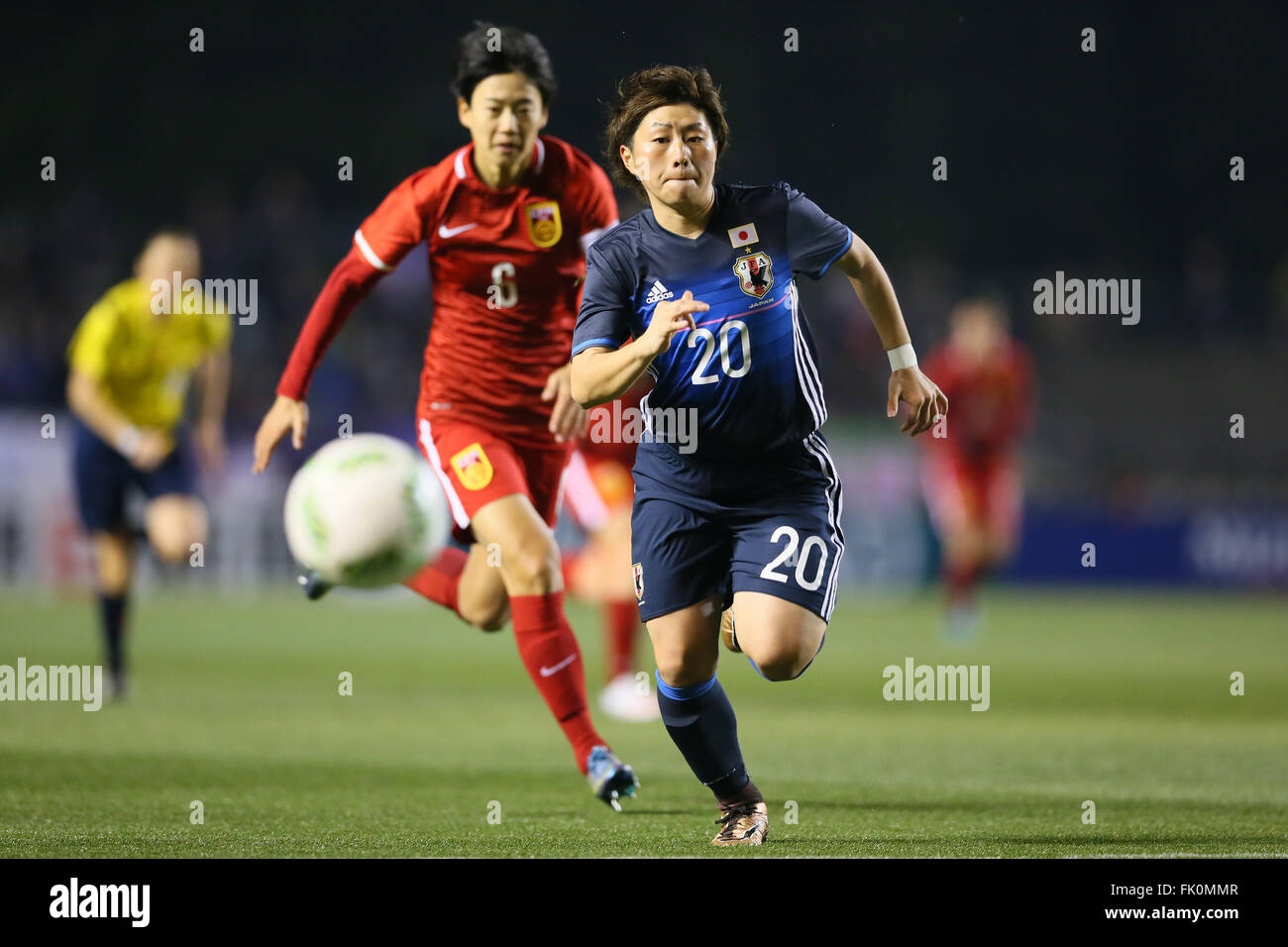 Yuri Kawamura (JPN), 4 marzo 2016 - Calcetto : AFC donna Olympic Football Tournament Rio 2016 Qualificatore asiatici round finale match tra Giappone - Cina a Kincho Stadium, Osaka, Giappone, © Giovanni Osada AFLO/sport/Alamy Live News Foto Stock