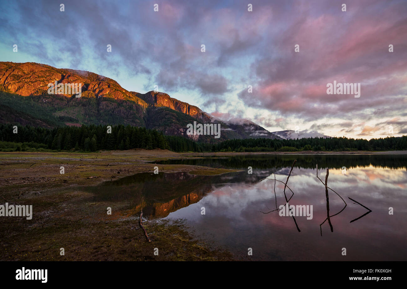 Lago Butttle, Strathcona Provincial Park, l'isola di Vancouver, Campbell River, British Columbia Foto Stock