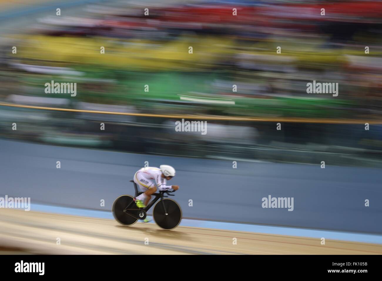 Lee Valley Velo Centre di Londra, Regno Unito. 4 Marzo, 2016. UCI via del Campionato del Mondo di Ciclismo Mens Omnium qualifiche gare. GAVIRIA RENDON Fernando (COL) Credit: Azione Plus immagini di sport/Alamy Live News Foto Stock