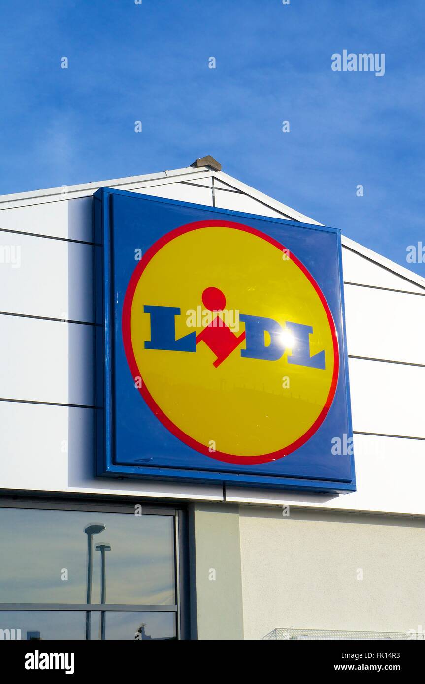 Segno di marchio di Lidl Foto Stock