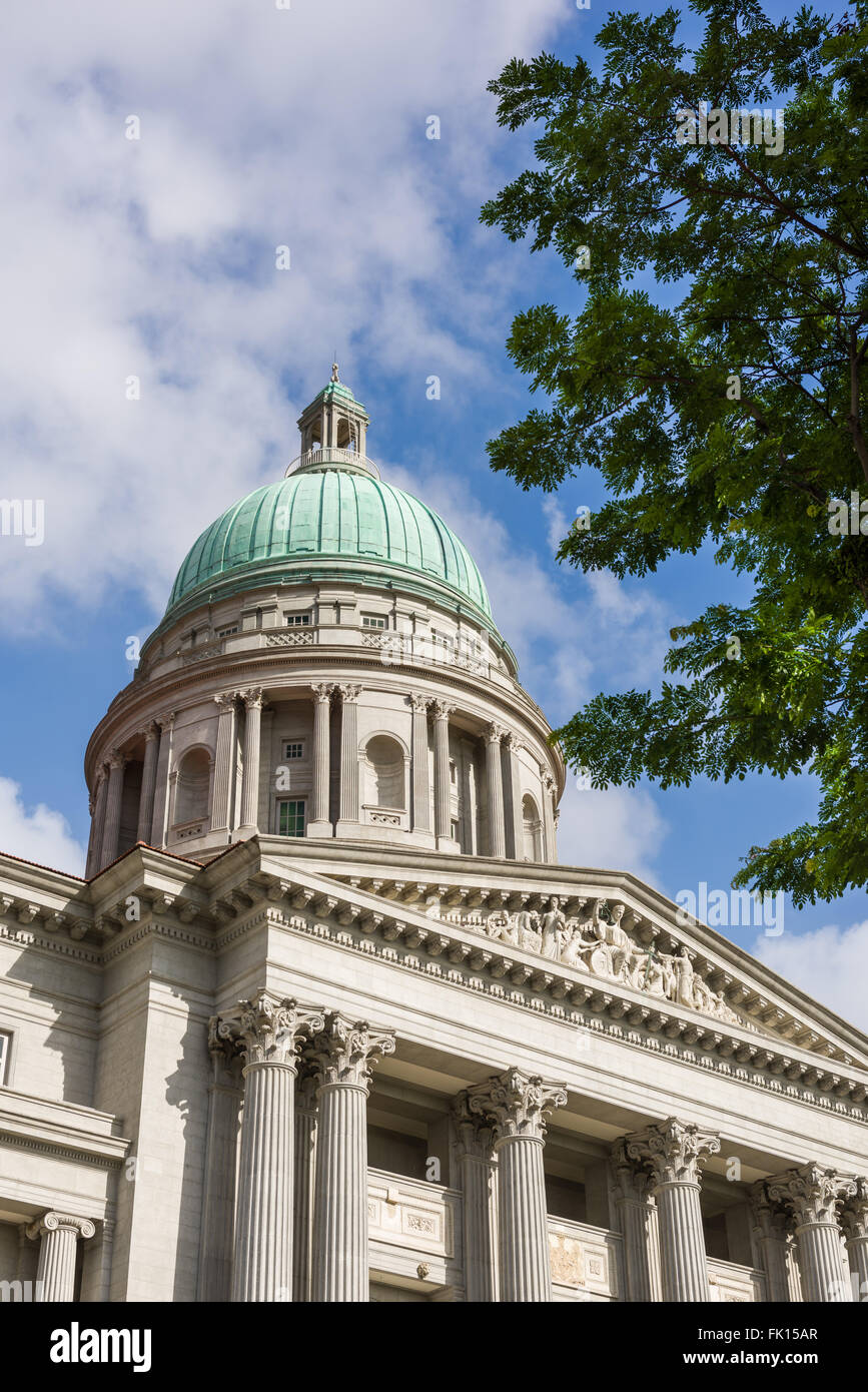 Singapore, 26 Feb 2016: Vista della ex Corte Suprema e Municipio di edifici storici. Foto Stock