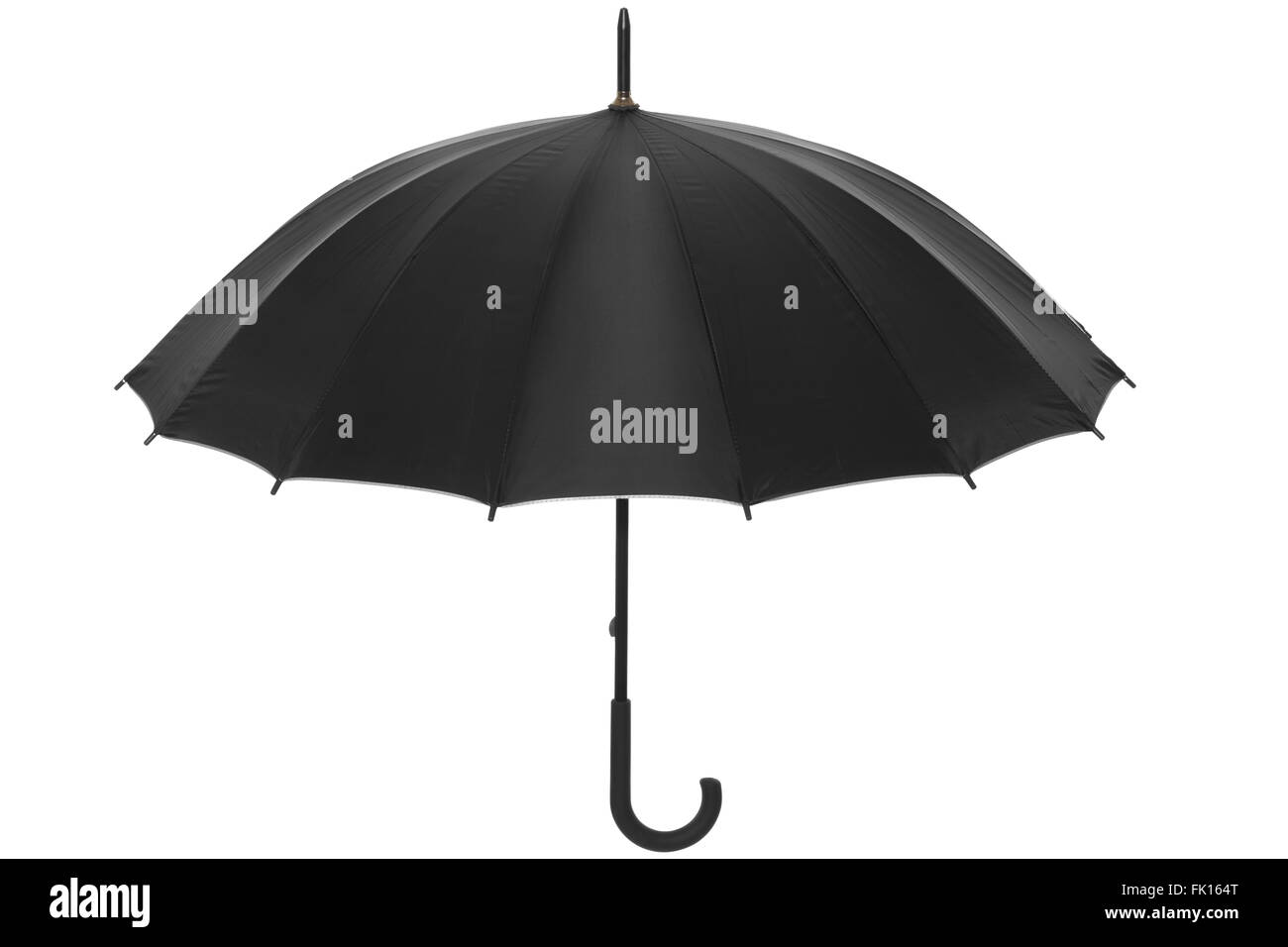 Nero semplice ombrello sul bianco, tracciato di ritaglio Foto Stock