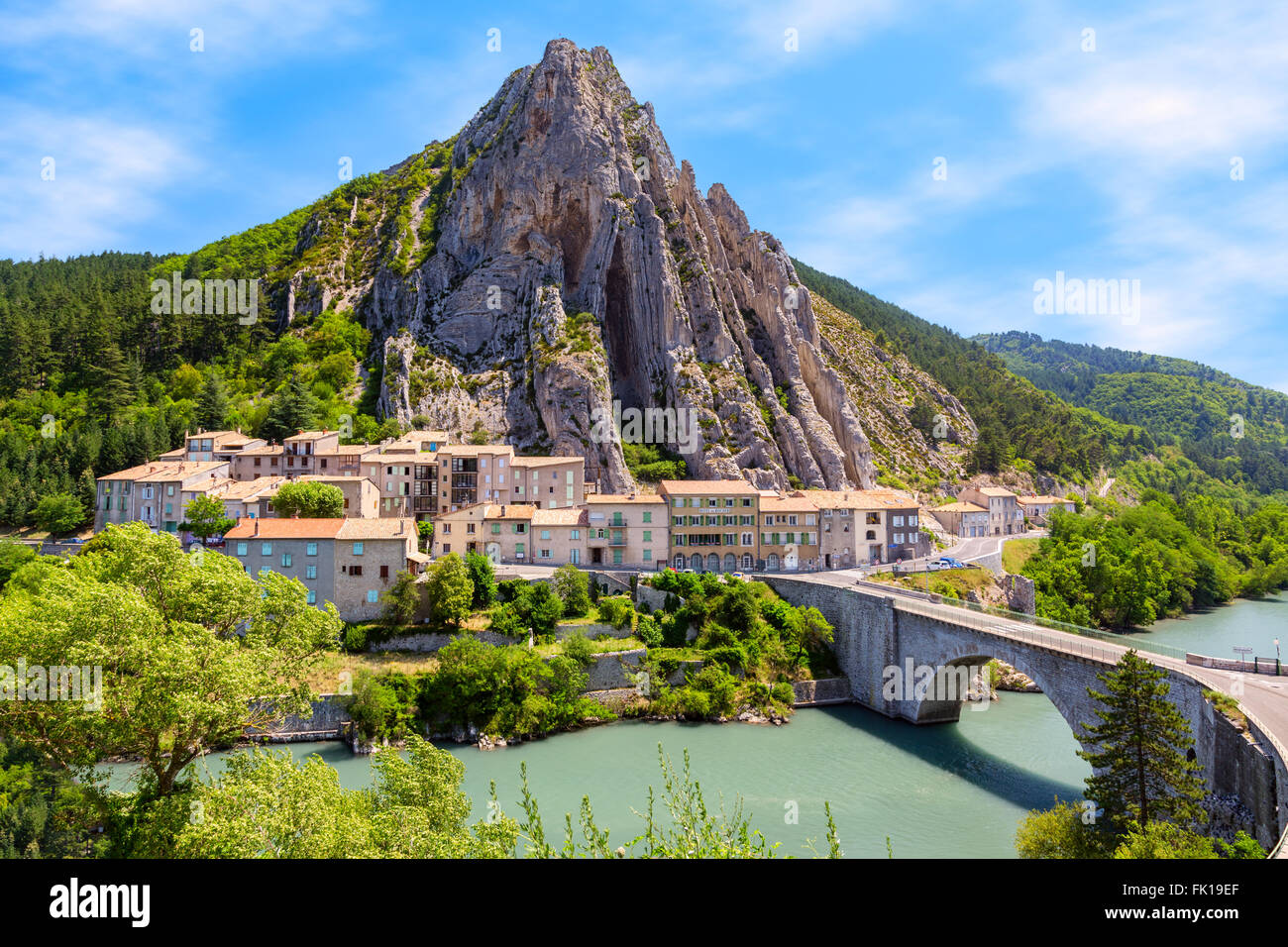 Sisteron in Provenza - centro storico in Francia Foto Stock