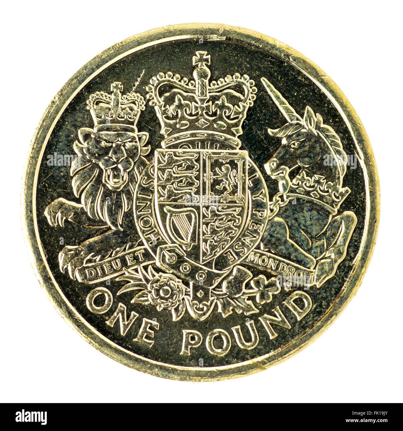 British una sterlina moneta Foto Stock
