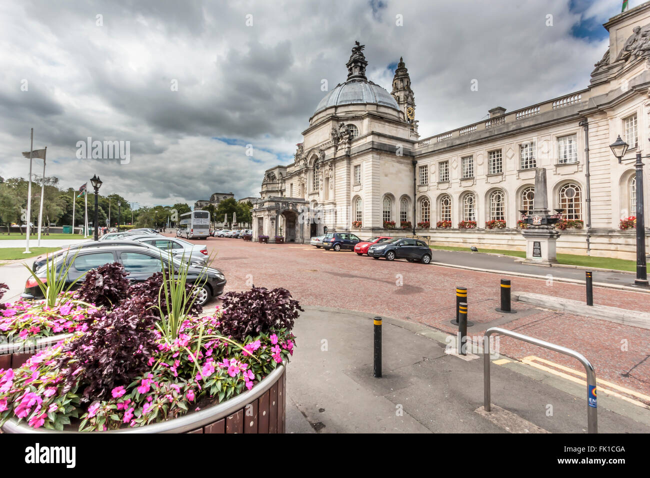 Cardiff City town hall civic center glamorgan GALLES Foto Stock