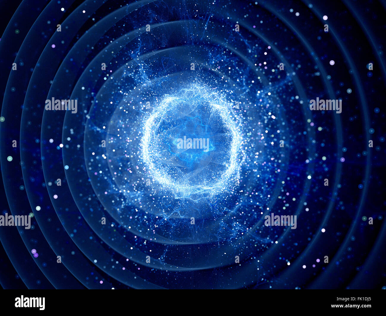 Onda Gravitaional raffica da forte campo di forza, generato dal computer sfondo astratto Foto Stock