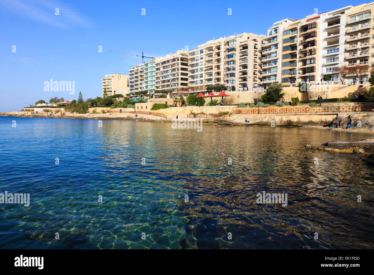 Alberghi a Saint Julian Bay, Sliema, Malta Foto Stock