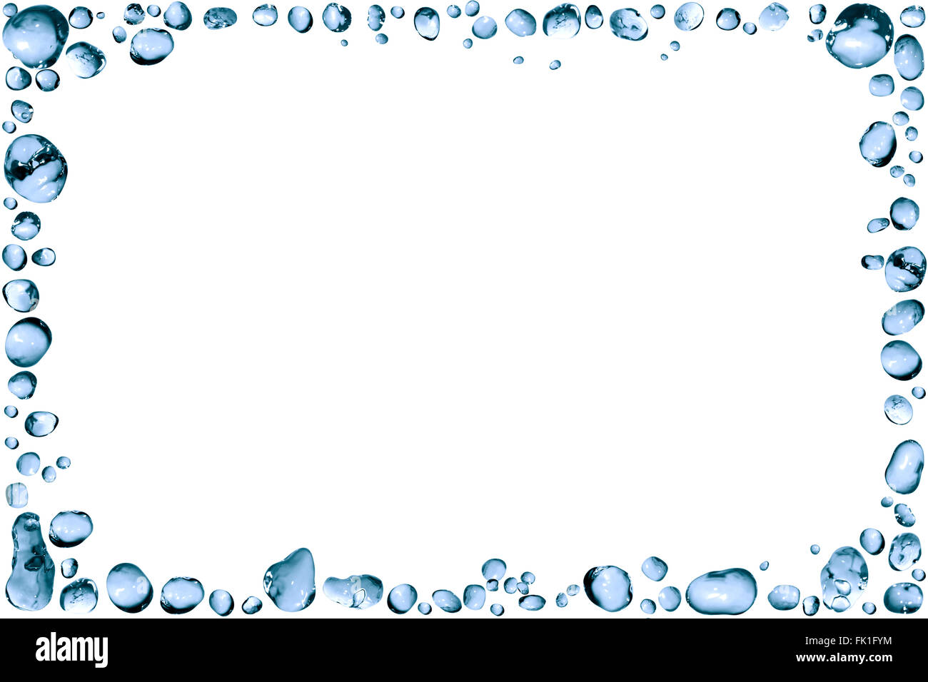 Bella cornice realizzata da lotto di blu di gocce di acqua Foto stock -  Alamy