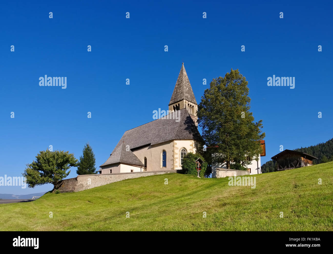 Castelrotto San Michele in Südtirol - Chiesa di San Michele in Castelrotto, Alto Adige Foto Stock